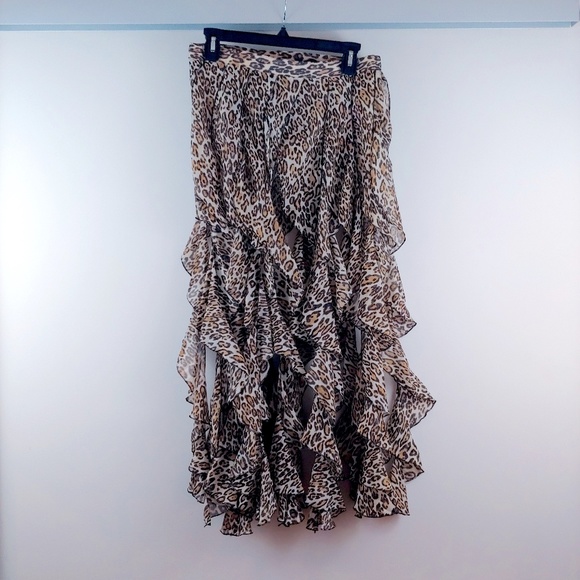 Chiffon Animal Print Wrap Skirt Overlay - Picture 1 of 3